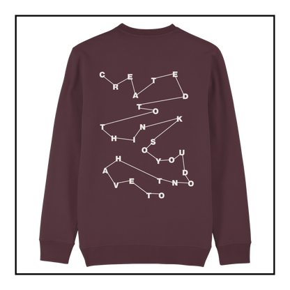 Created to Think | Women's Sweatshirt Red Brown/Vintage White