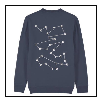 Created to Think | Men's Sweatshirt India Ink Grey/Vintage White
