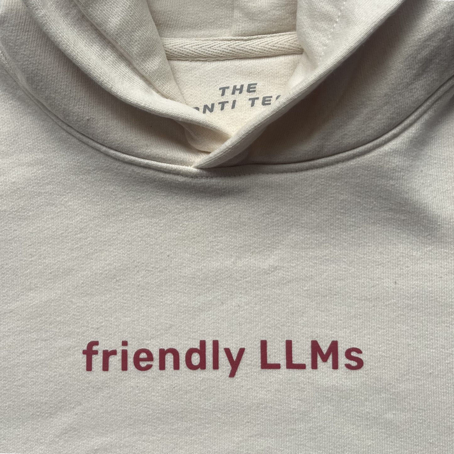 Some Friendly LLMs | Men's Boxy Hoodie Natural Raw/Red Berry