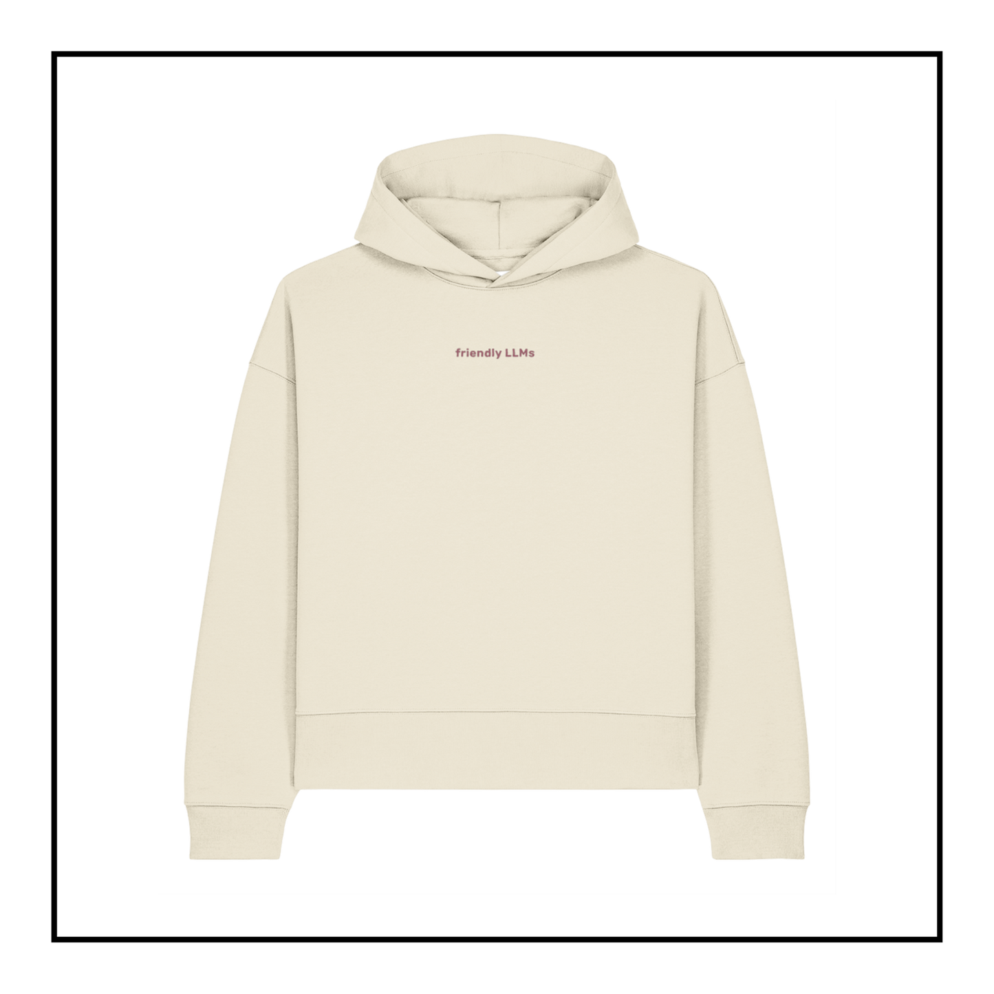 Some Friendly LLMs | Men's Boxy Hoodie Natural Raw/Red Berry