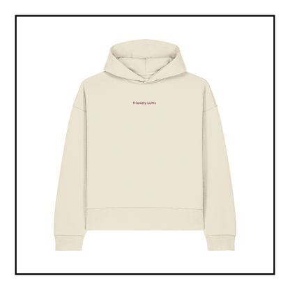 Some Friendly LLMs | Men's Boxy Hoodie Natural Raw/Red Berry