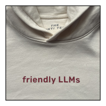 Some Friendly LLMs | Men's Boxy Hoodie Natural Raw/Red Berry