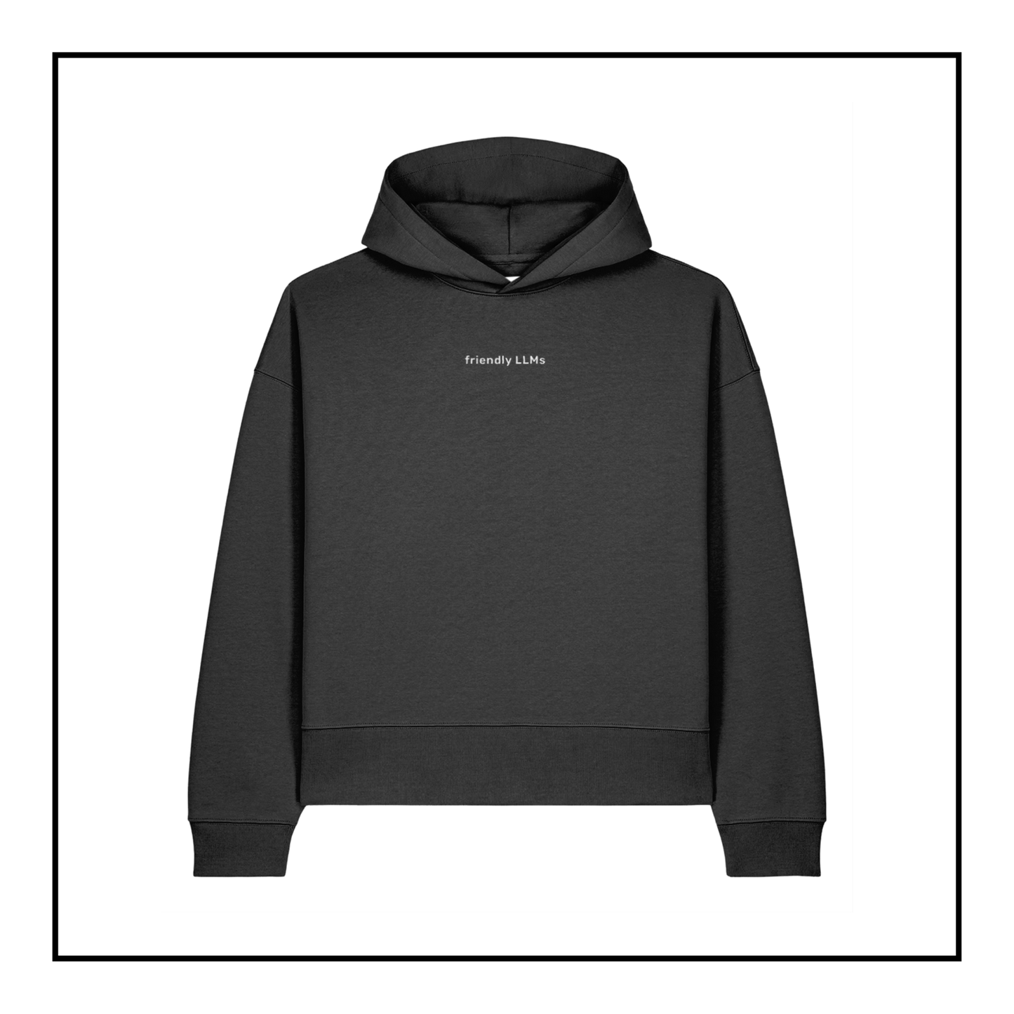 Some Friendly LLMs | Women's Boxy Hoodie Black/Light Grey