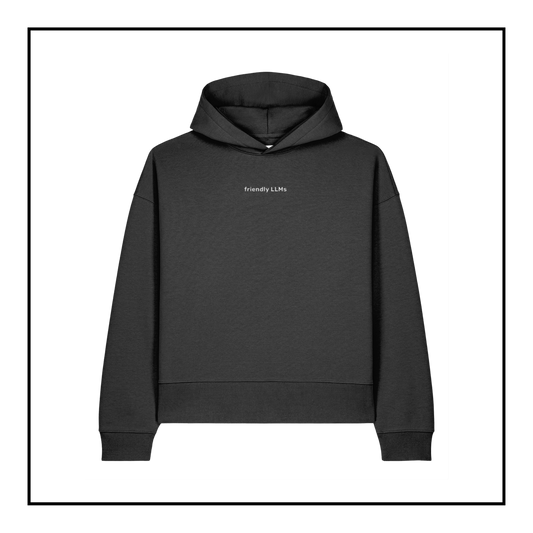 Some Friendly LLMs | Women's Boxy Hoodie Black/Light Grey