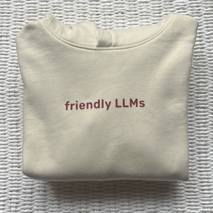 Some Friendly LLMs | Men's Boxy Hoodie Natural Raw/Red Berry